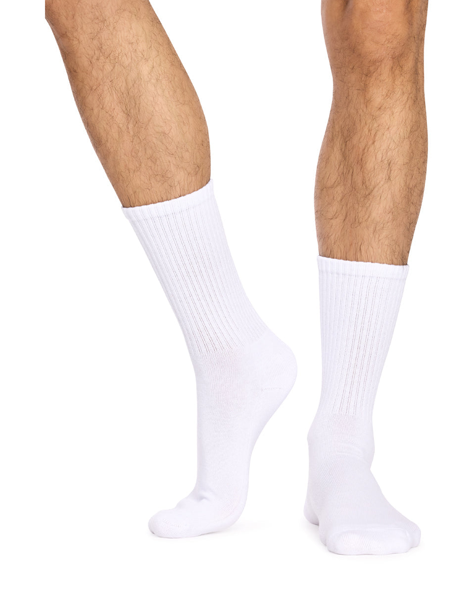 Men's Cotton Rich Crew Sport Style Socks with Cushion Foot- 3 Pack