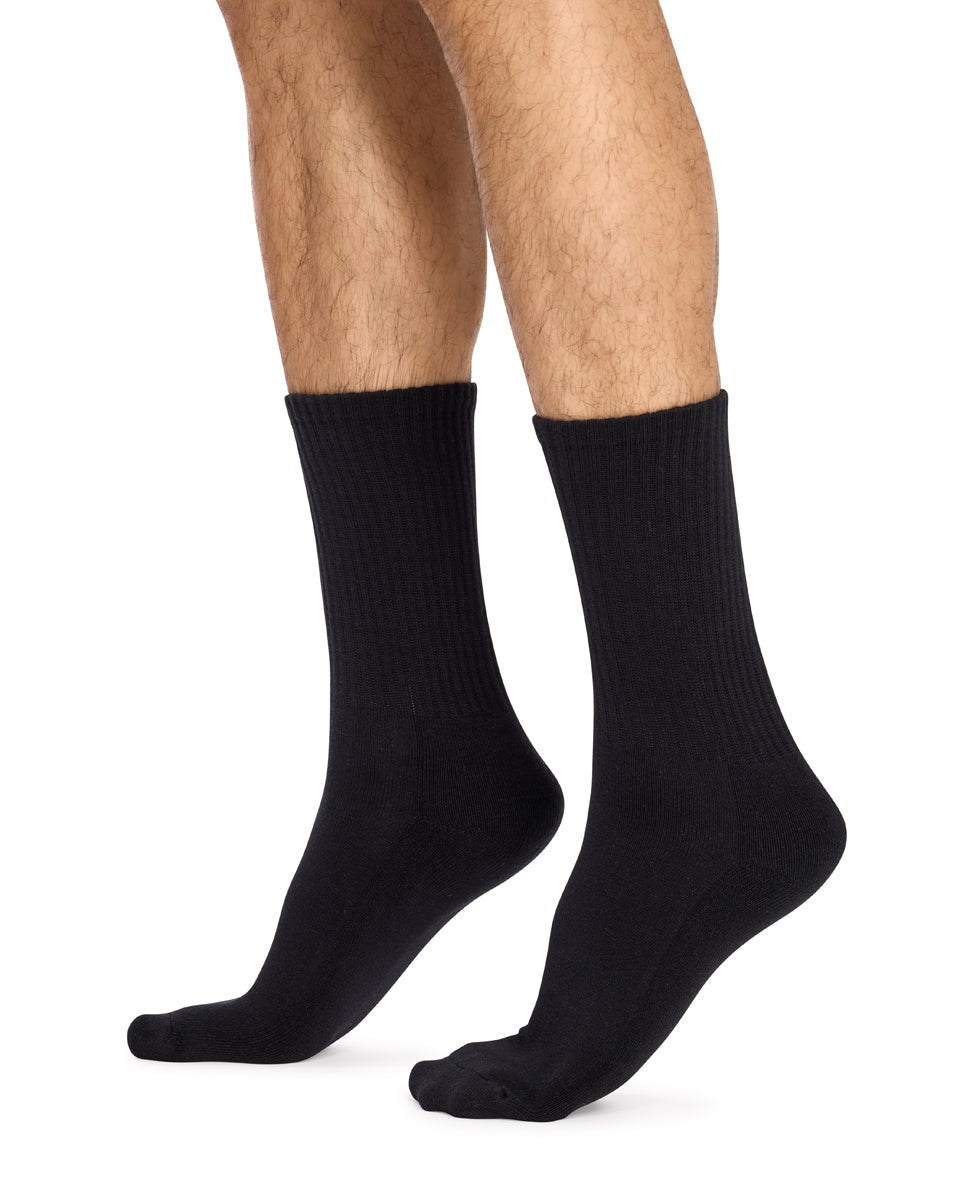 Men's Cotton Rich Crew Sport Style Socks with Cushion Foot- 3 Pack