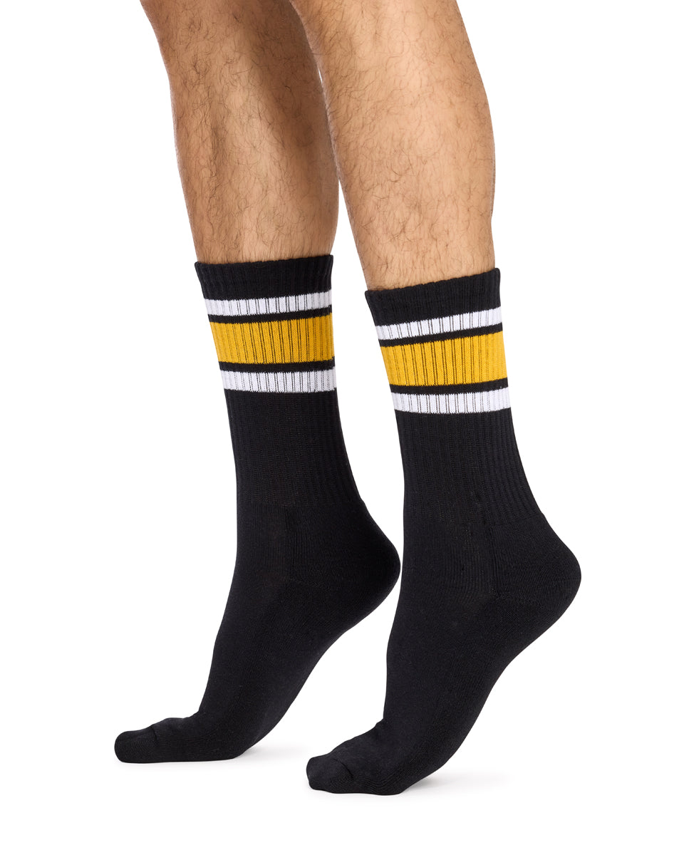 Men's Cotton Rich Crew Sport Style Socks with Cushion Foot- 3 Pack