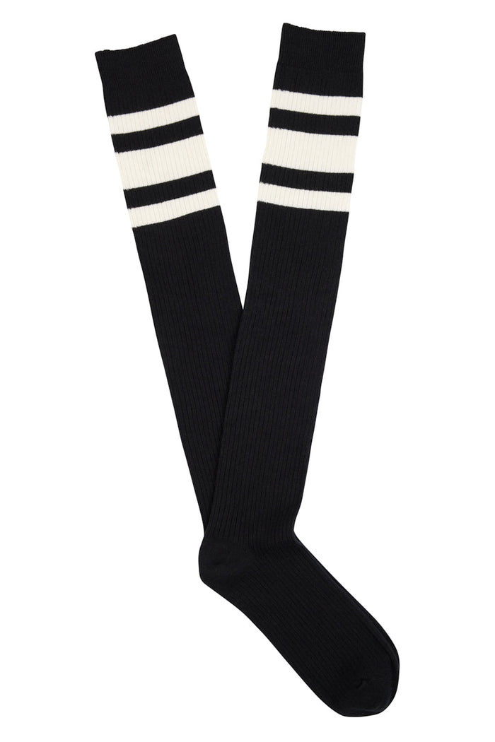 Over the Knee Socks- Preppy - Black