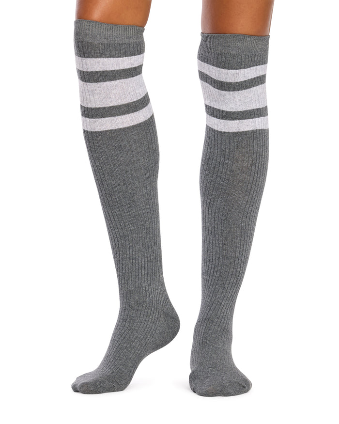 Over the Knee Socks-  Preppy- Charcoal Marle
