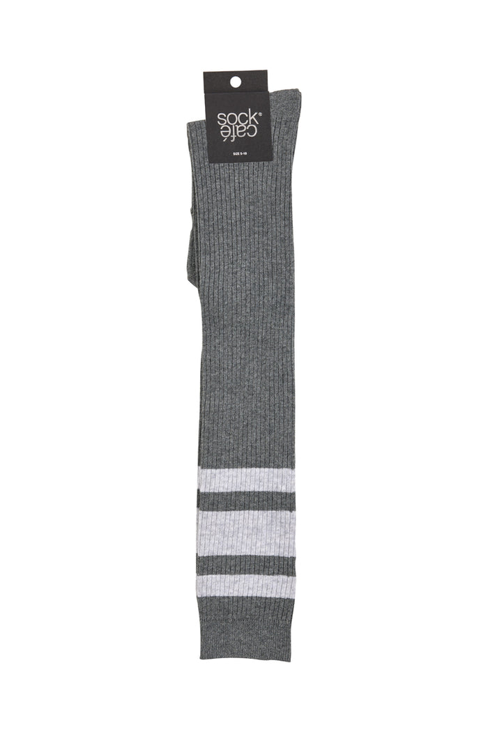 Over the Knee Socks-  Preppy- Charcoal Marle