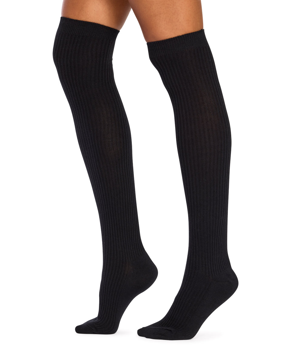 Over the Knee Socks-  Rib- Black