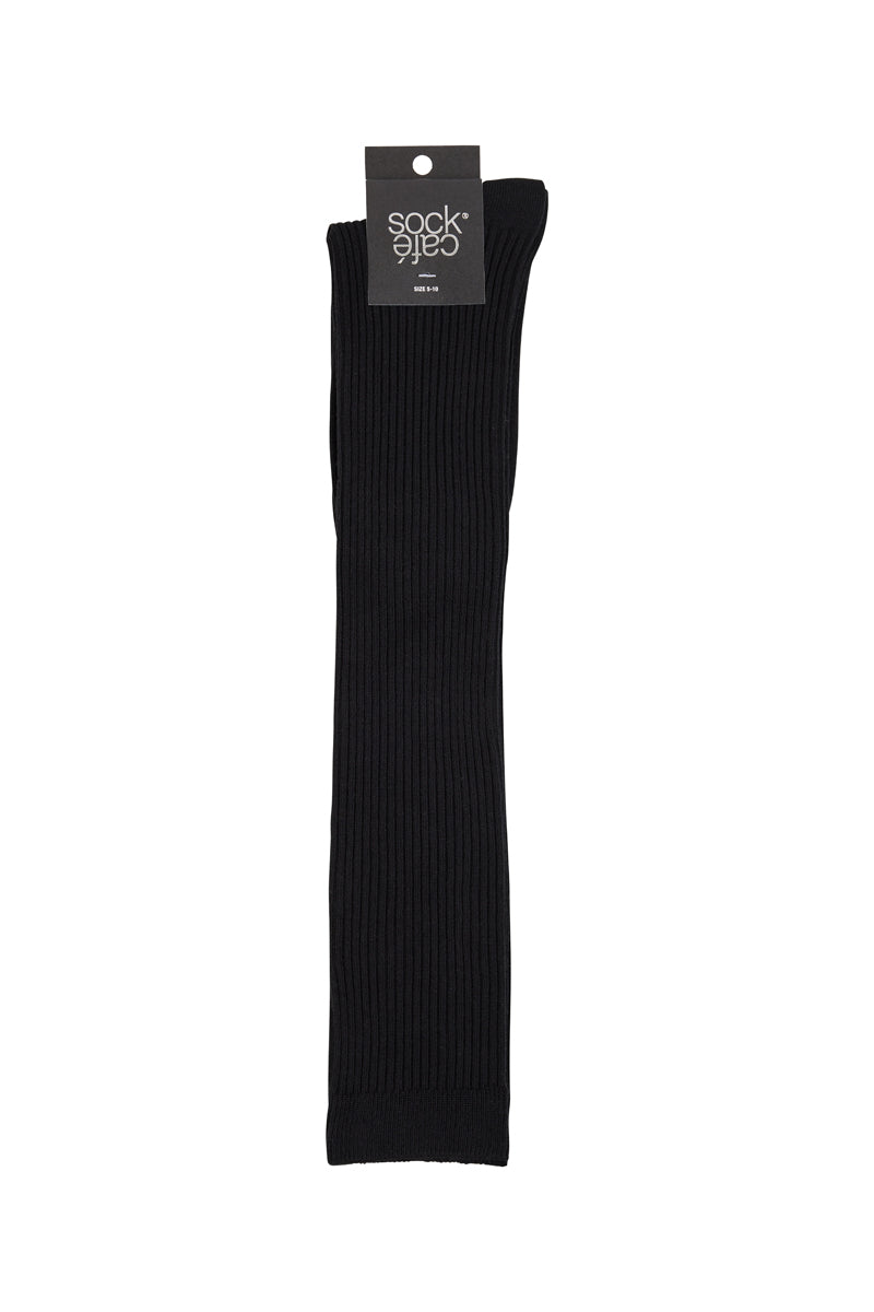 Over the Knee Socks-  Rib- Black