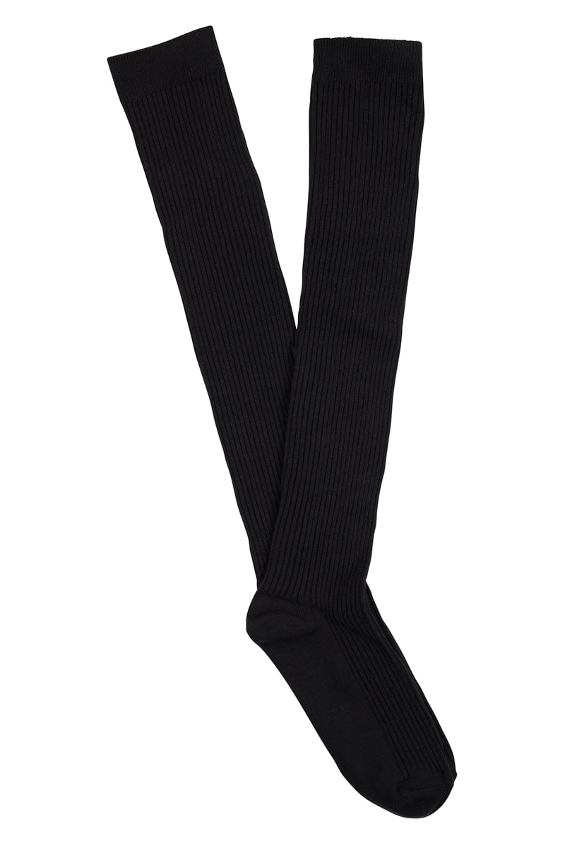 Over the Knee Socks-  Rib- Black