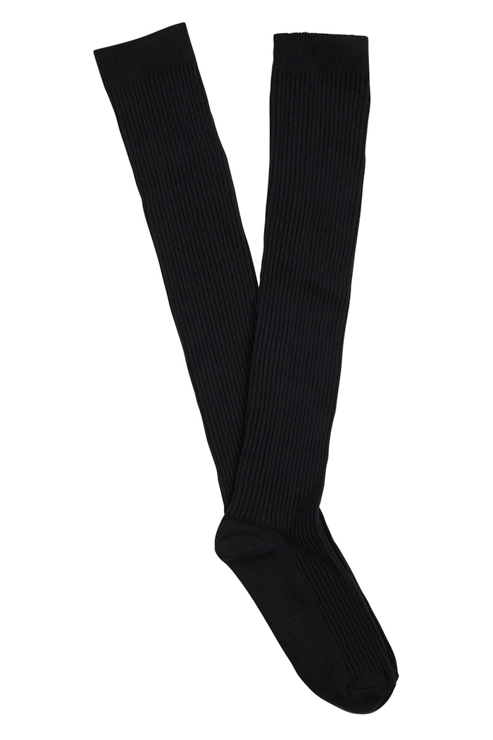 Over the Knee Socks-  Rib- Black