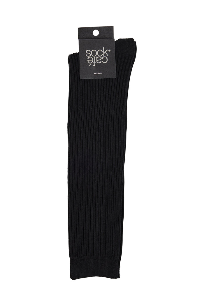 Knee High Socks-  Rib- Black