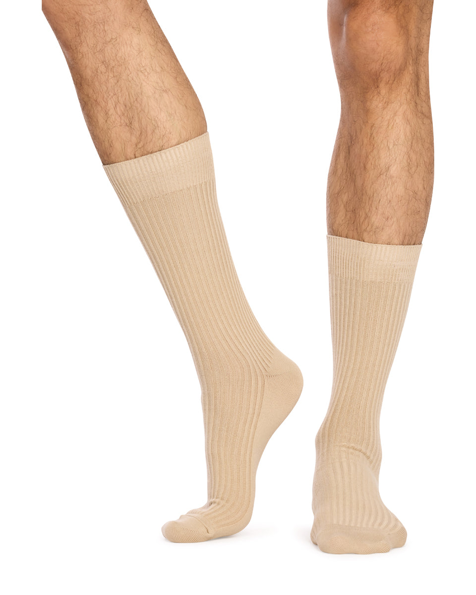 Classic Crew Rib Socks- 3 Pack - Biscuit, Olive & Wine