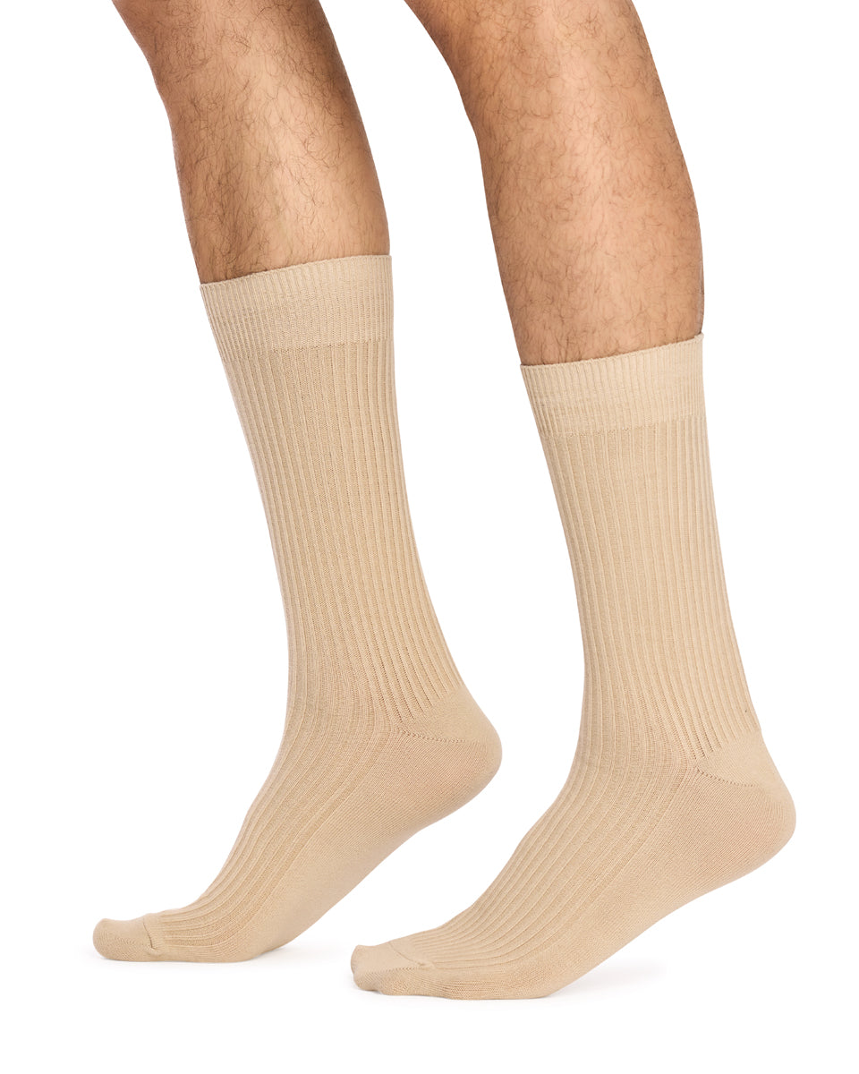 Classic Crew Rib Socks- 3 Pack - Biscuit, Olive & Wine