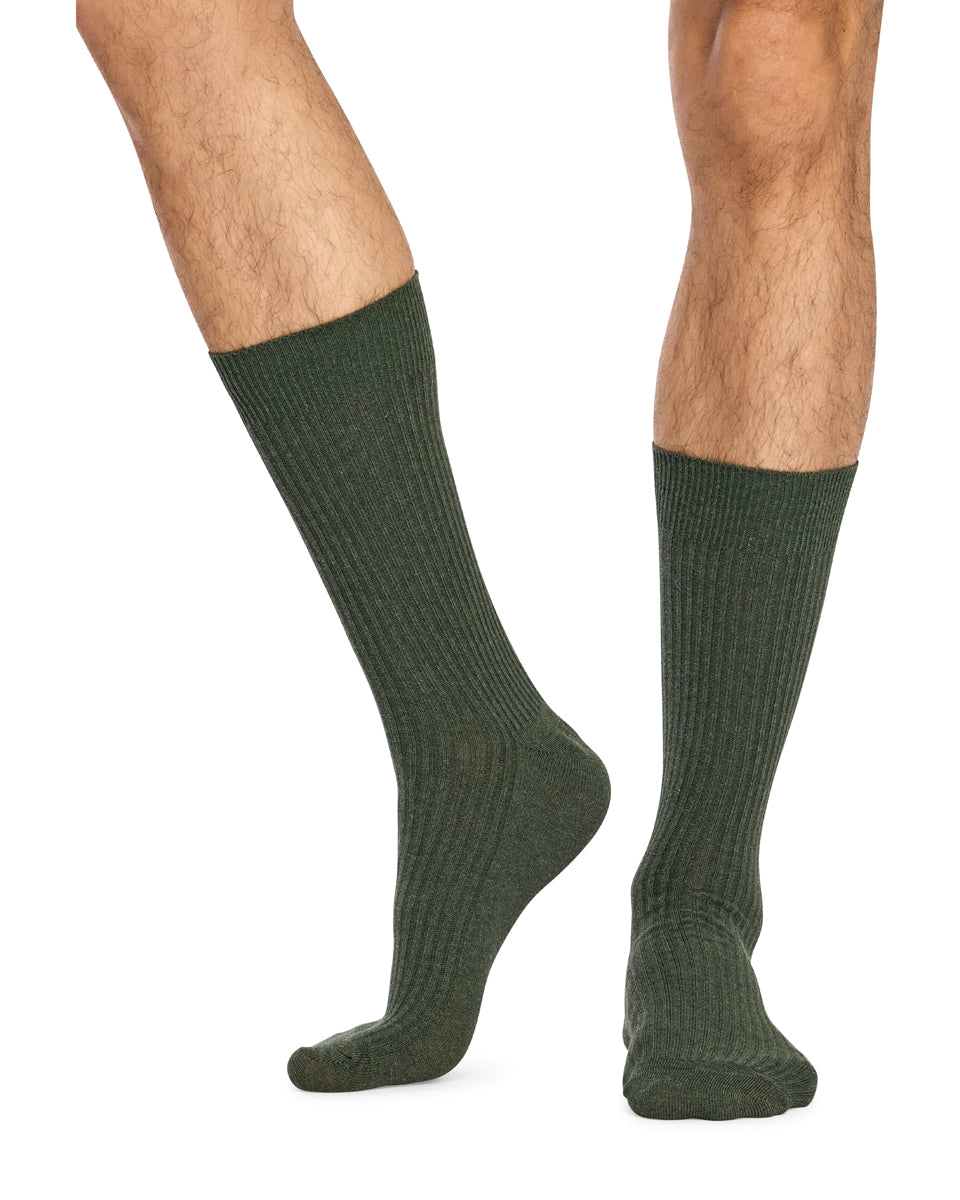 Classic Crew Rib Socks- 3 Pack - Biscuit, Olive & Wine