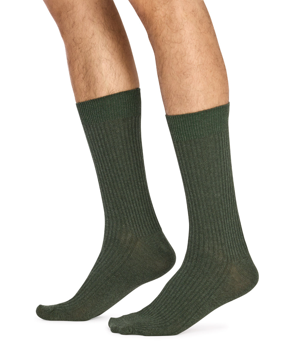 Classic Crew Rib Socks- 3 Pack - Biscuit, Olive & Wine