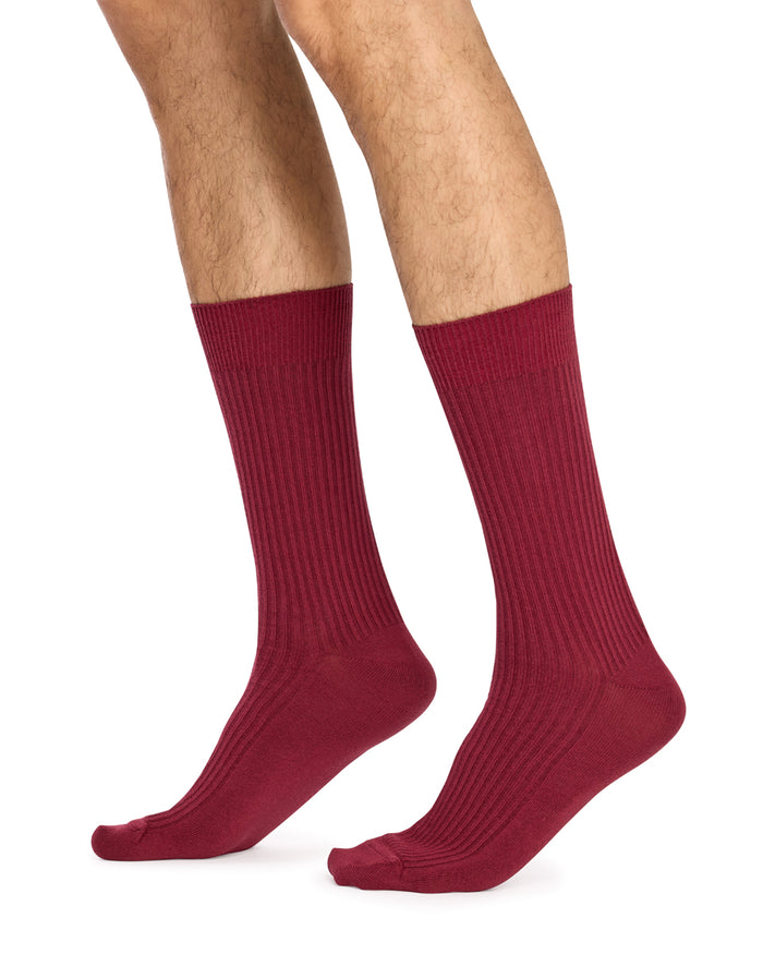 Classic Crew Rib Socks- 3 Pack - Biscuit, Olive & Wine