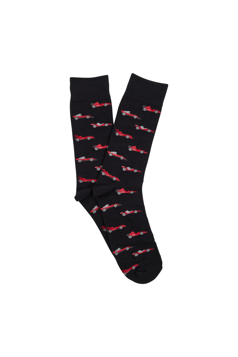 Men's Cotton Crew Novelty Socks 5 Pack - Racing Gift Box