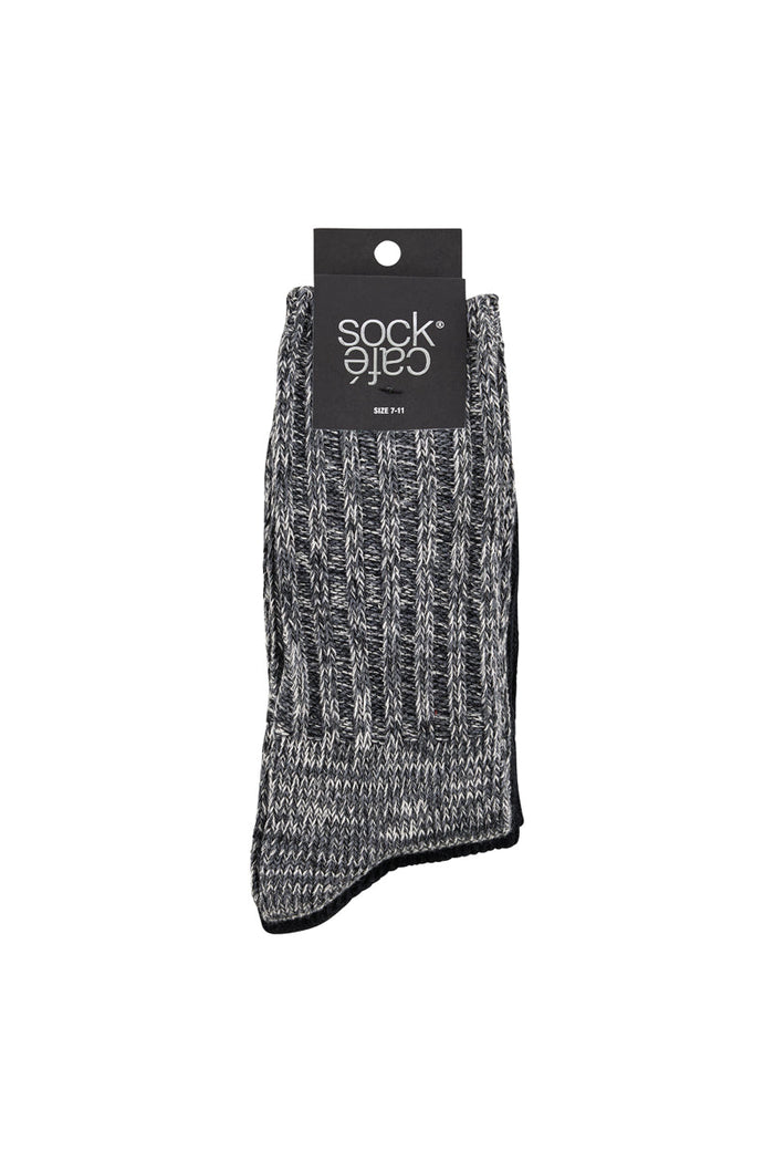 Heritage Rib Socks- 2 Pack - Salty & Black
