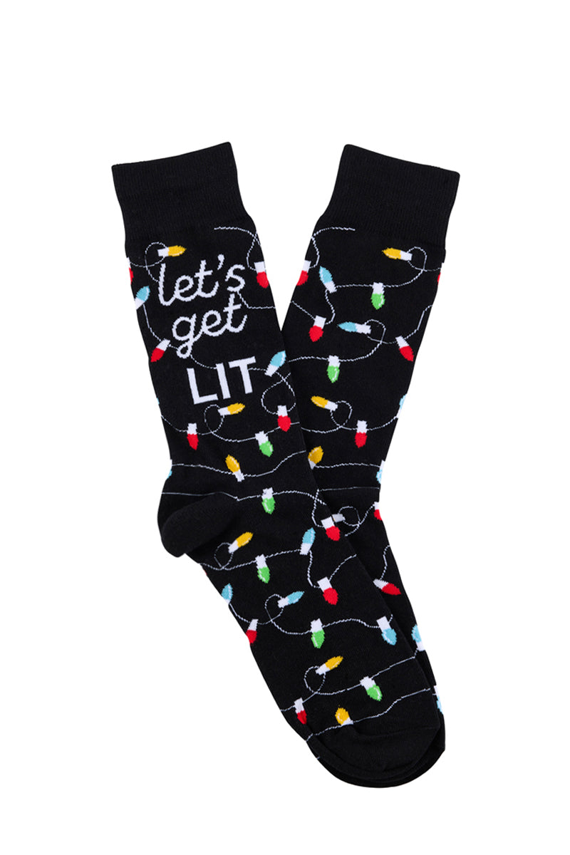 Let's Get Lit Socks- Black