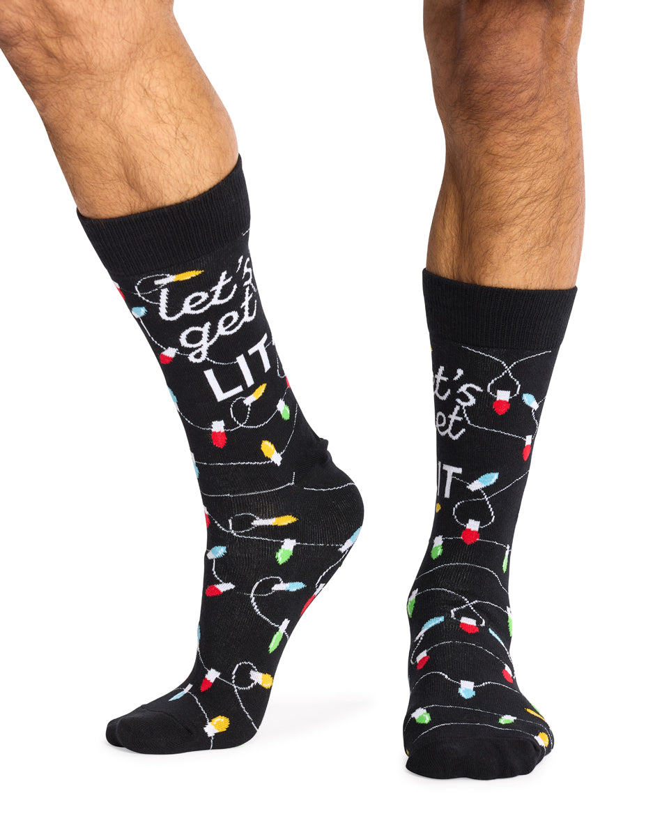 Let's Get Lit Socks- Black