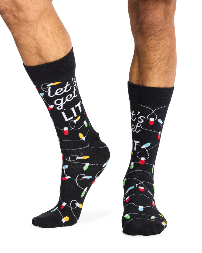 Let's Get Lit Socks- Black