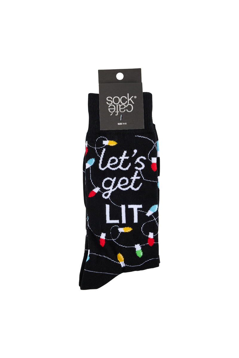 Let's Get Lit Socks- Black