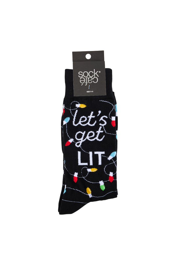 Let's Get Lit Socks- Black