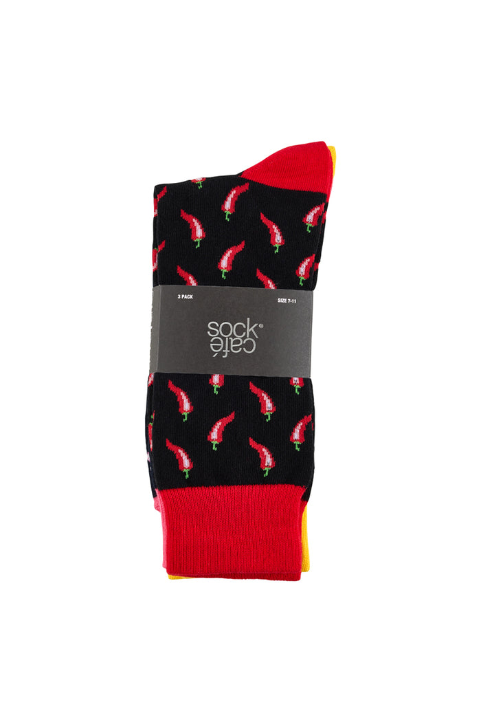 Crew Socks- 3 Pack- Chilli, Pineapple & Flamingo