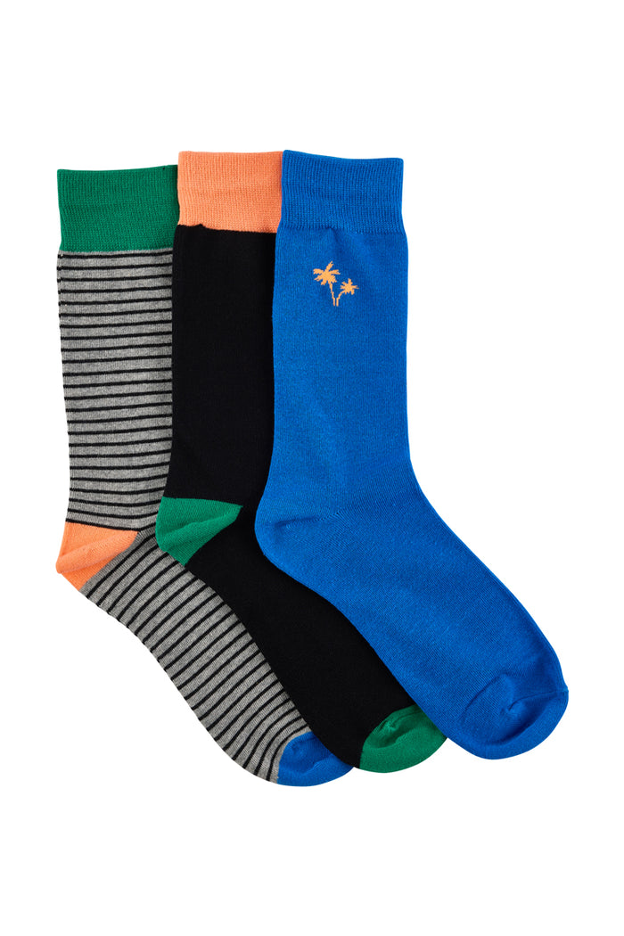 Crew Socks- 3 Pack- Palm Springs