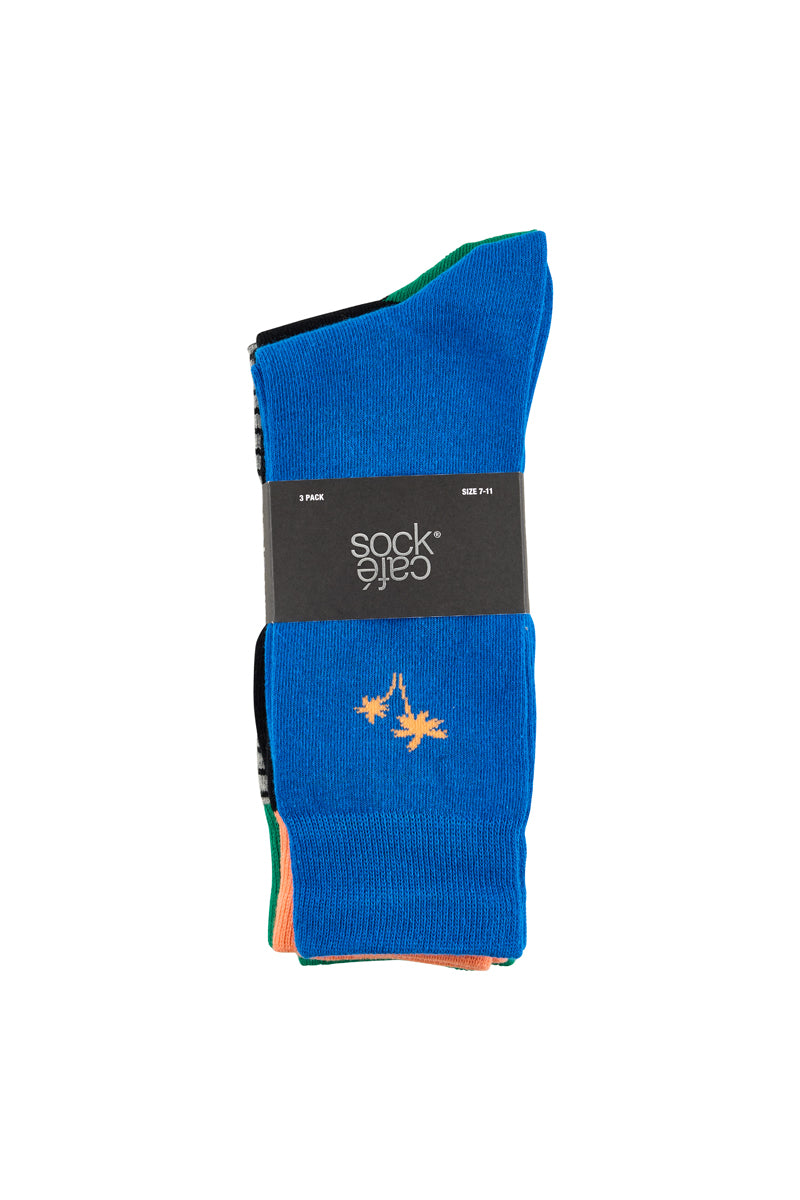 Crew Socks- 3 Pack- Palm Springs