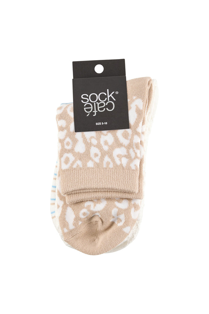 Quarter Socks- Pack 3 - Wild Geometry