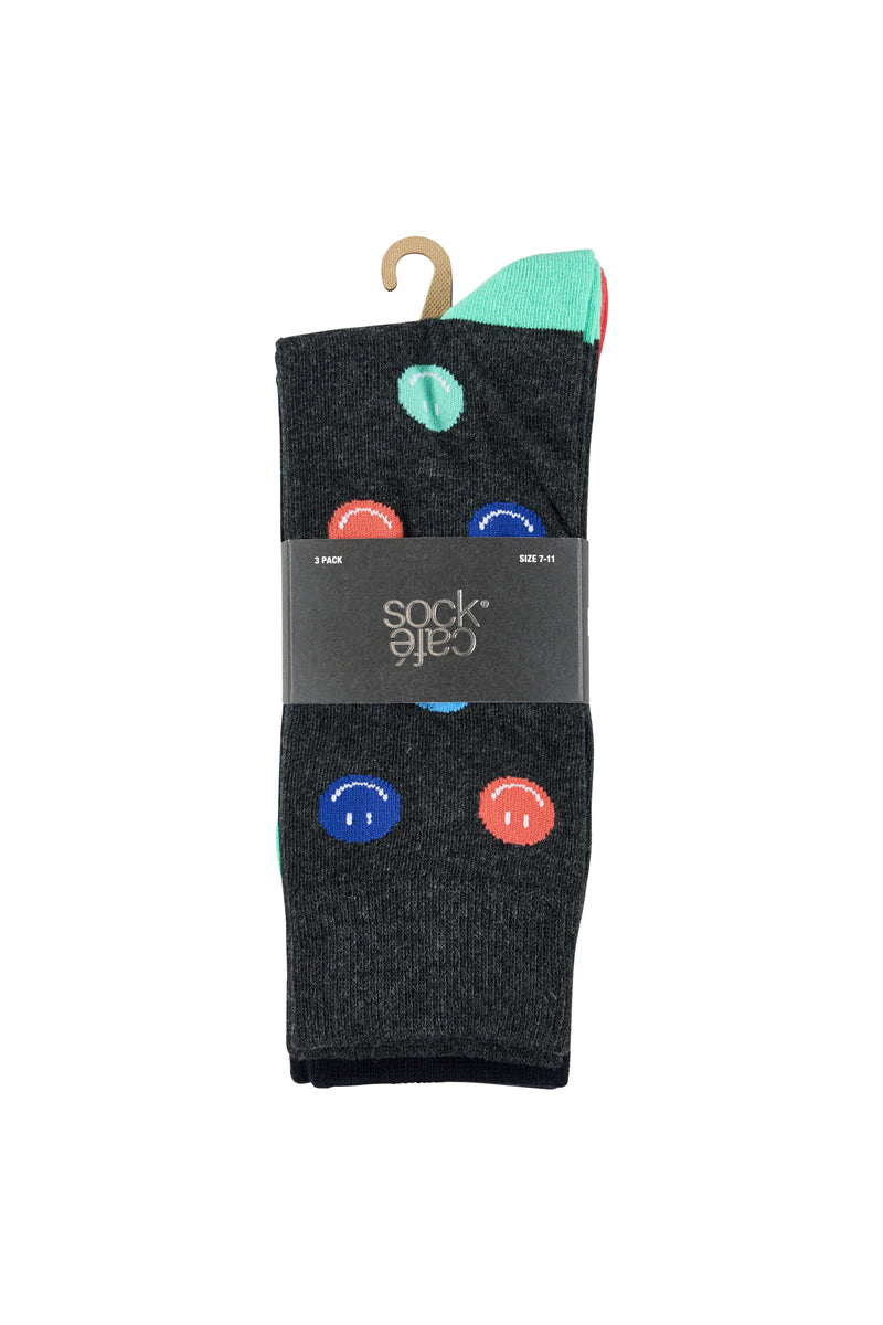 Crew Socks- 3 Pack- Mr Smiley
