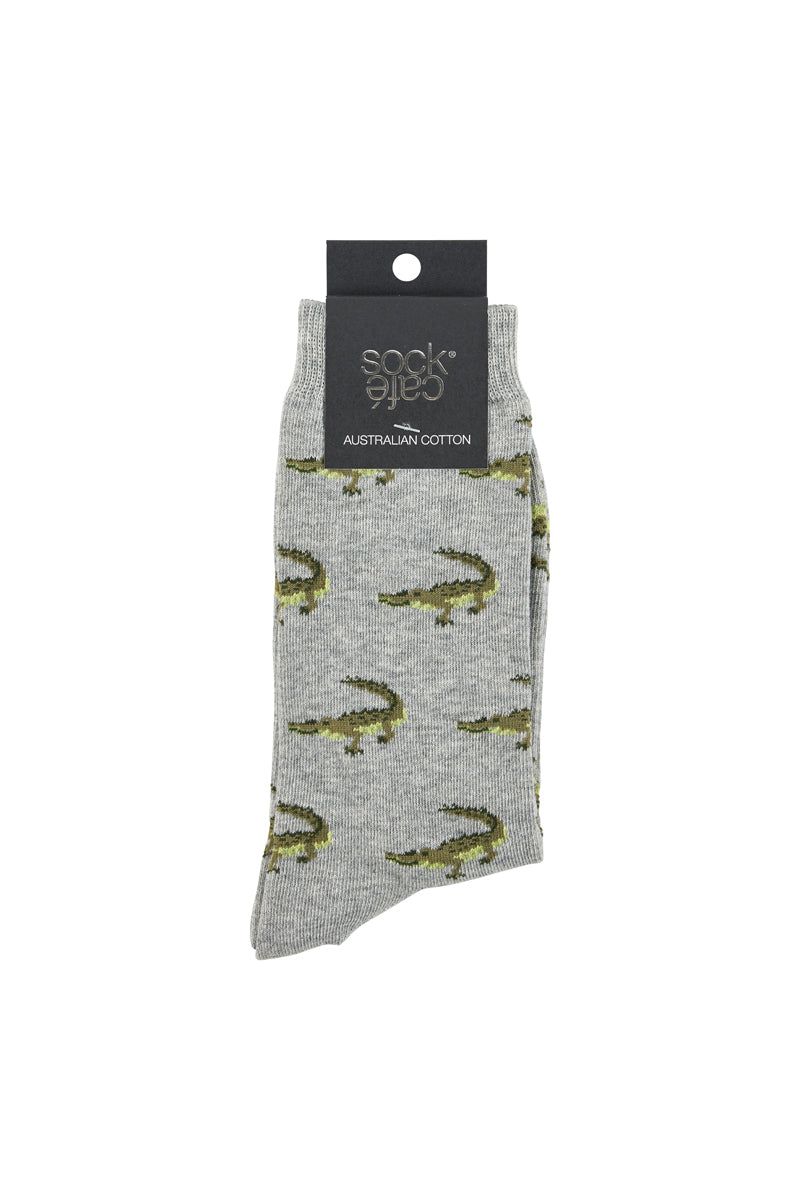 Australian Cotton Crew Socks - Crocodile