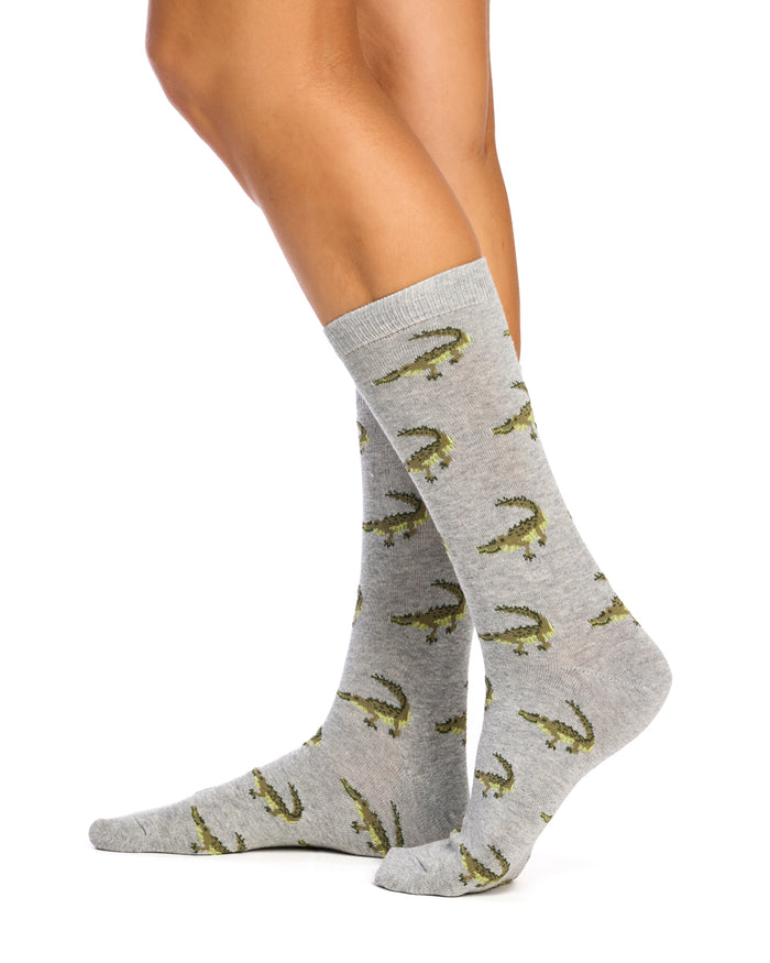Australian Cotton Crew Socks - Crocodile
