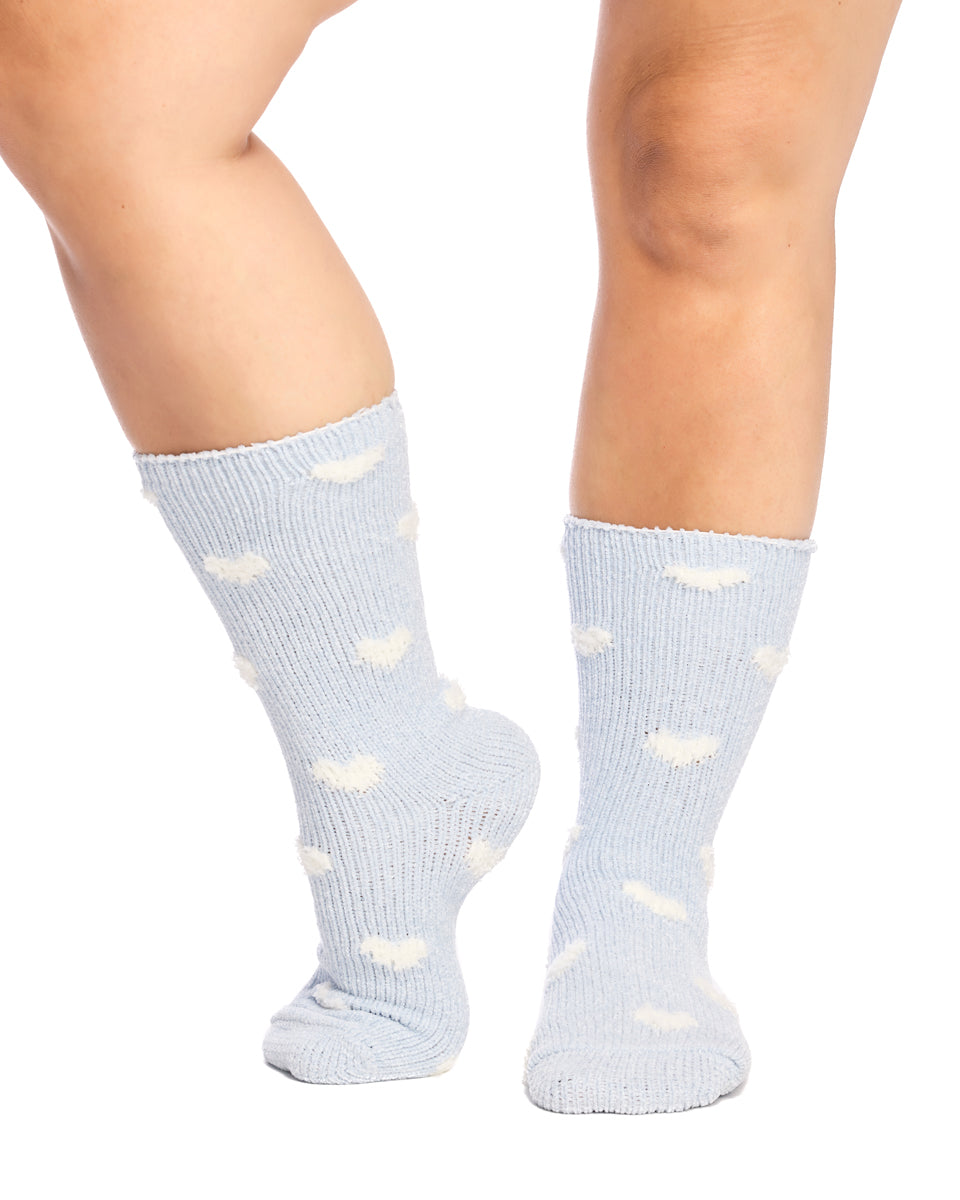 Fluffy Chenille Socks- 2 Pack - Cloud Hearts