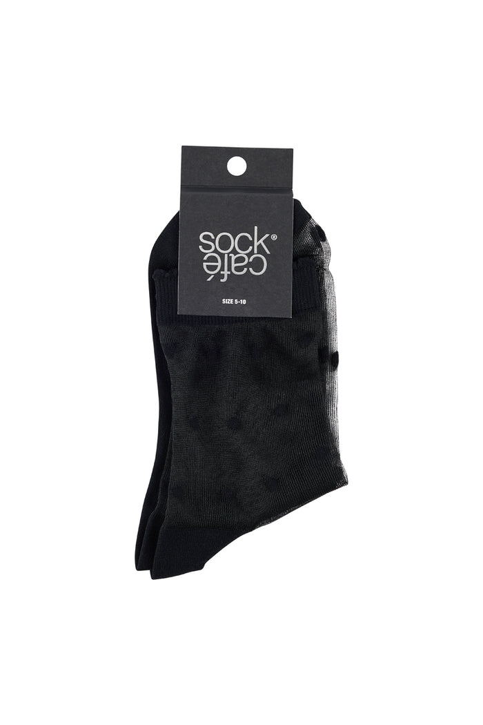 Sheer Socks- Polka Dots- Black