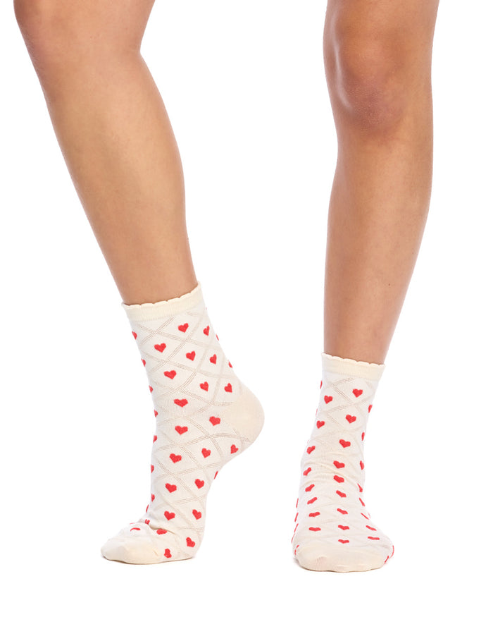 Quarter Socks - Hearts & Diamonds