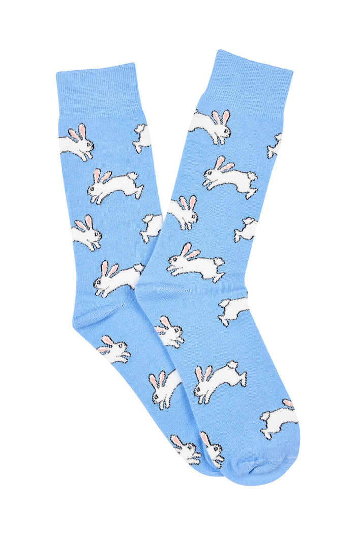 Fluffy Bunny Rabbit Socks- Sky Blue