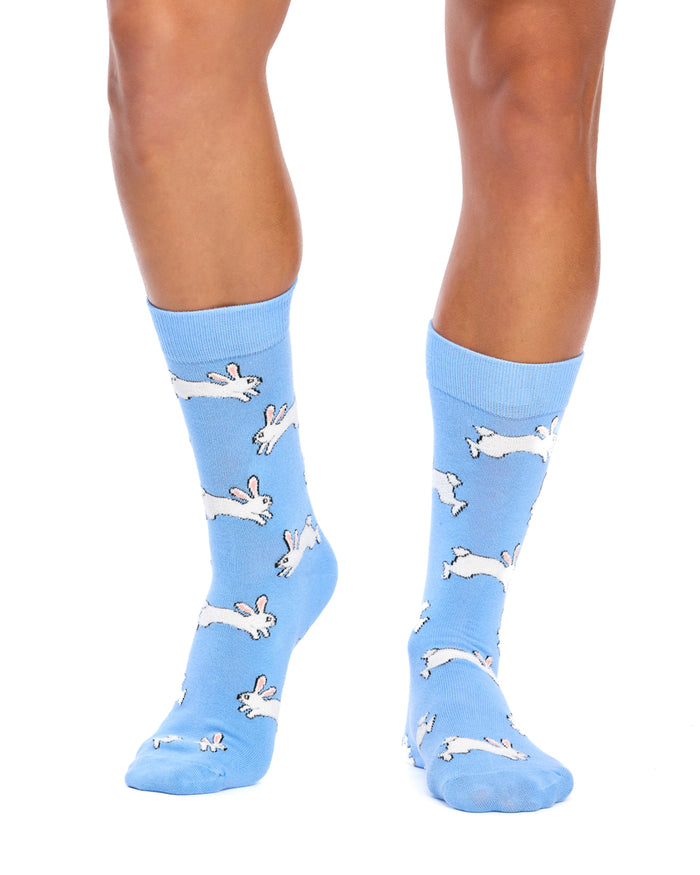 Fluffy Bunny Rabbit Socks- Sky Blue