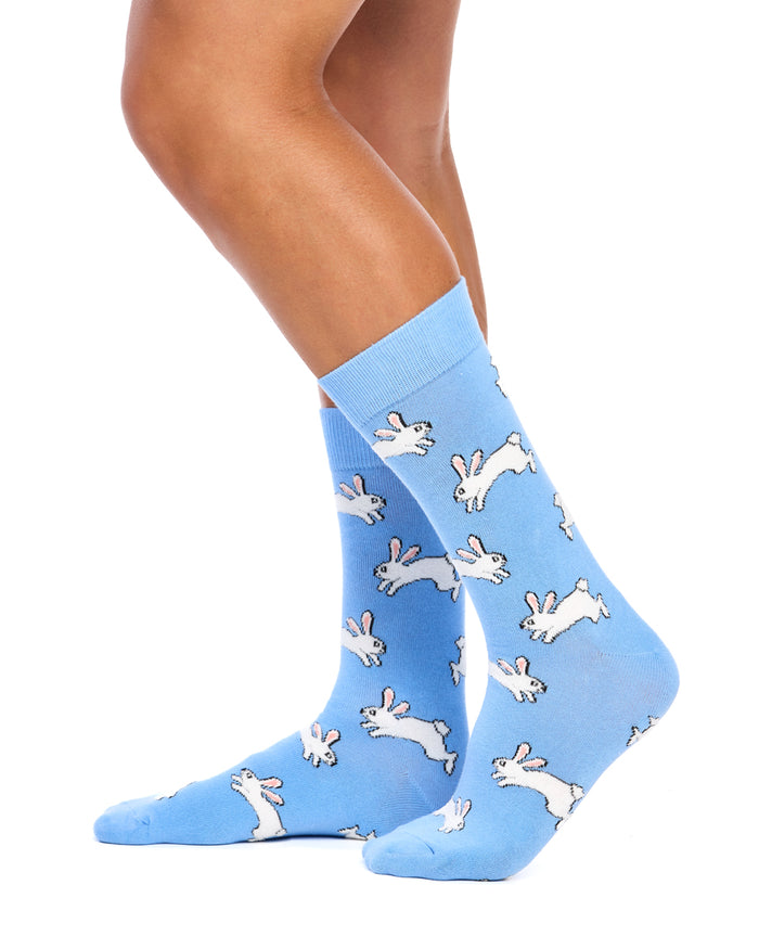 Fluffy Bunny Rabbit Socks- Sky Blue