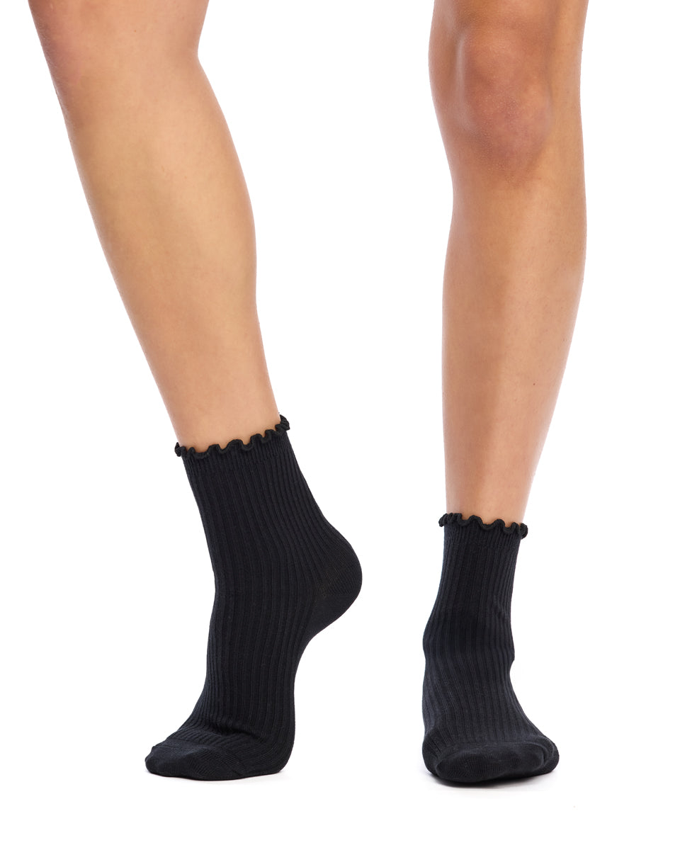 Frill Top Socks- 3 Pack- Monochrome