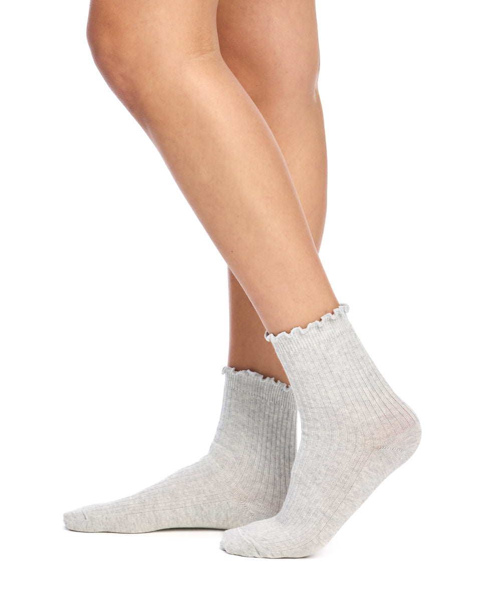 Frill Top Socks- 3 Pack- Monochrome