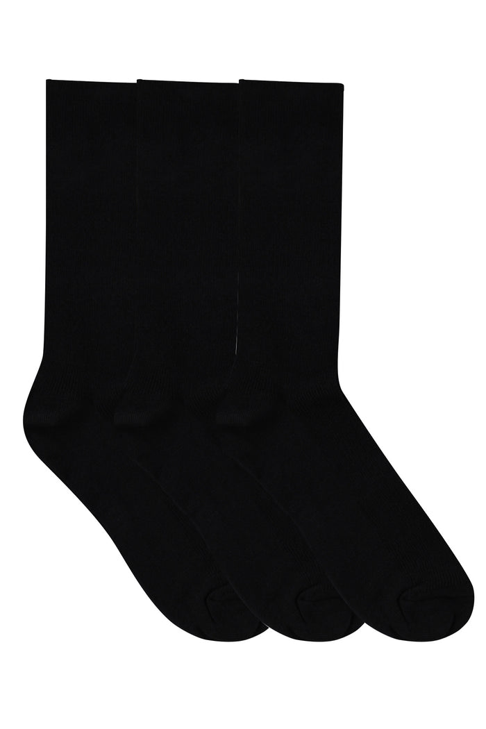 Women's High Percentage Cotton Rib Crew Socks- 3 Pack