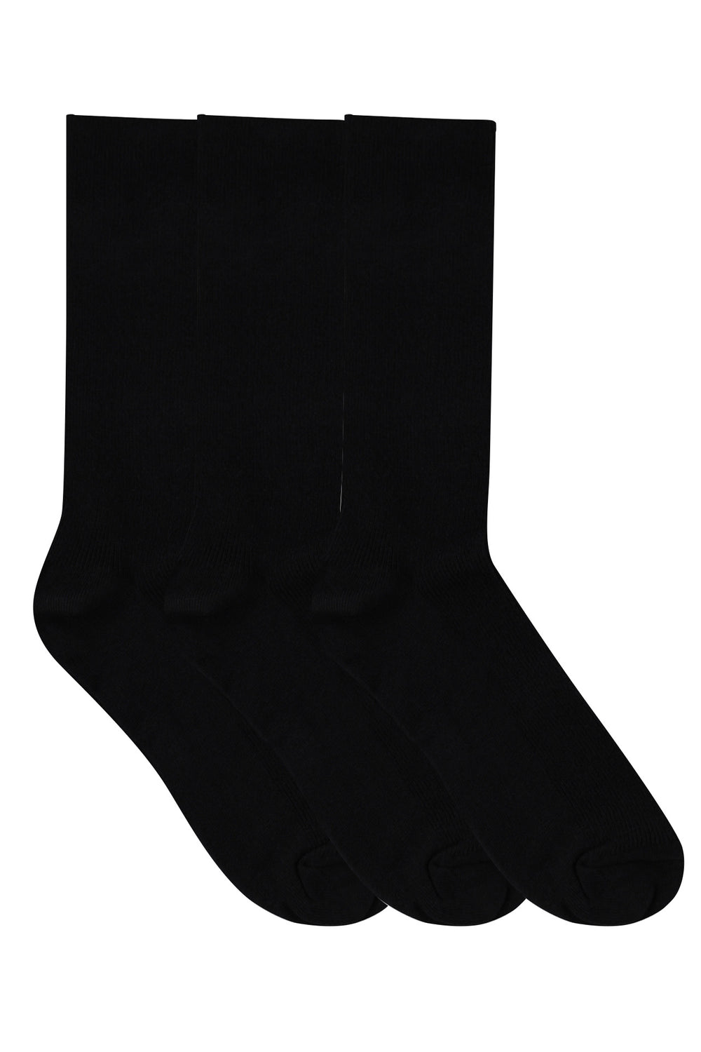 Men's High Percentage Cotton Rib Crew Socks - 3 Pack