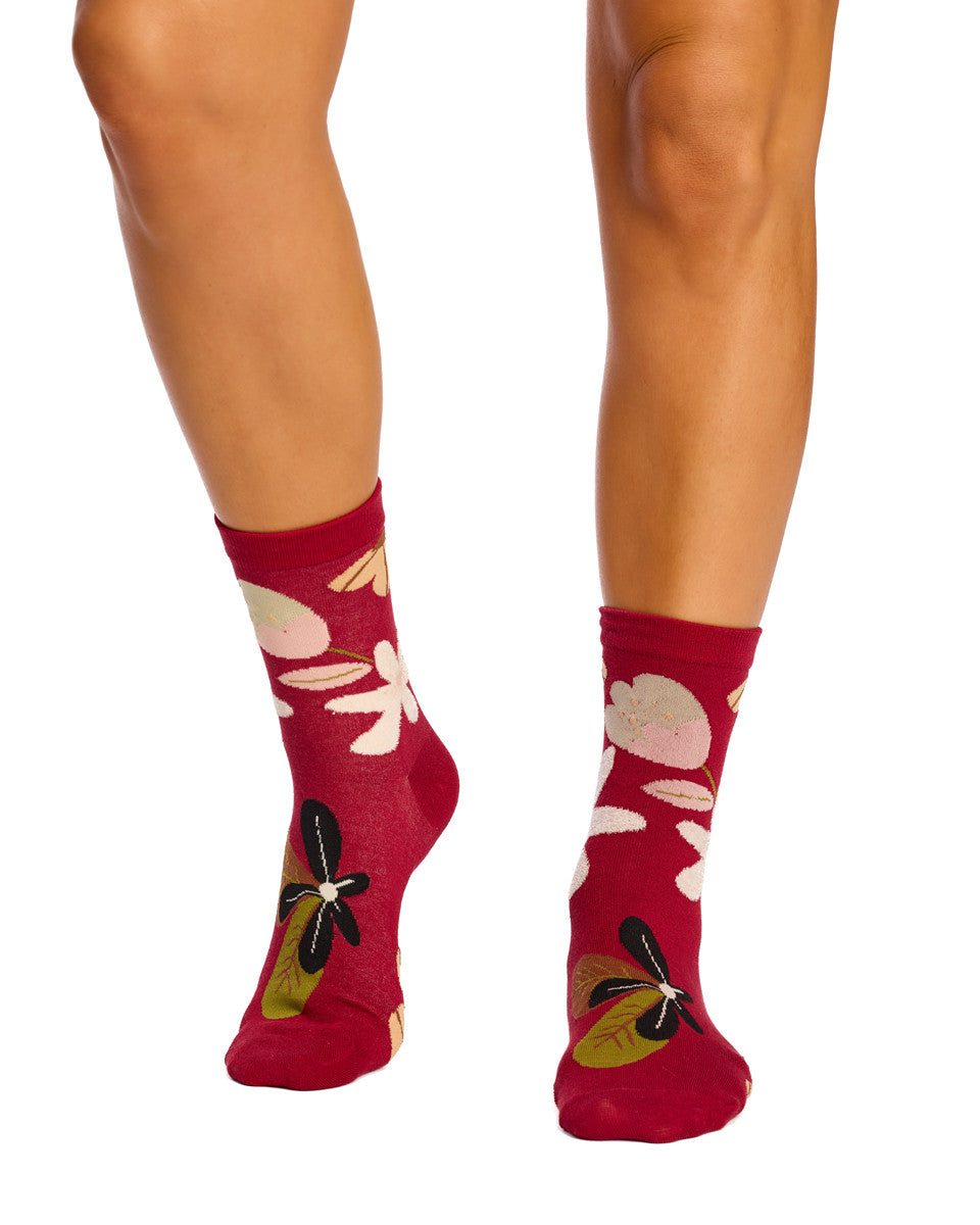 With Love 3/4 Crew Socks - Botanical