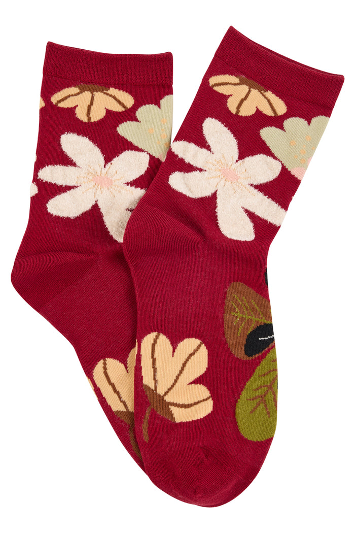 With Love 3/4 Crew Socks - Botanical