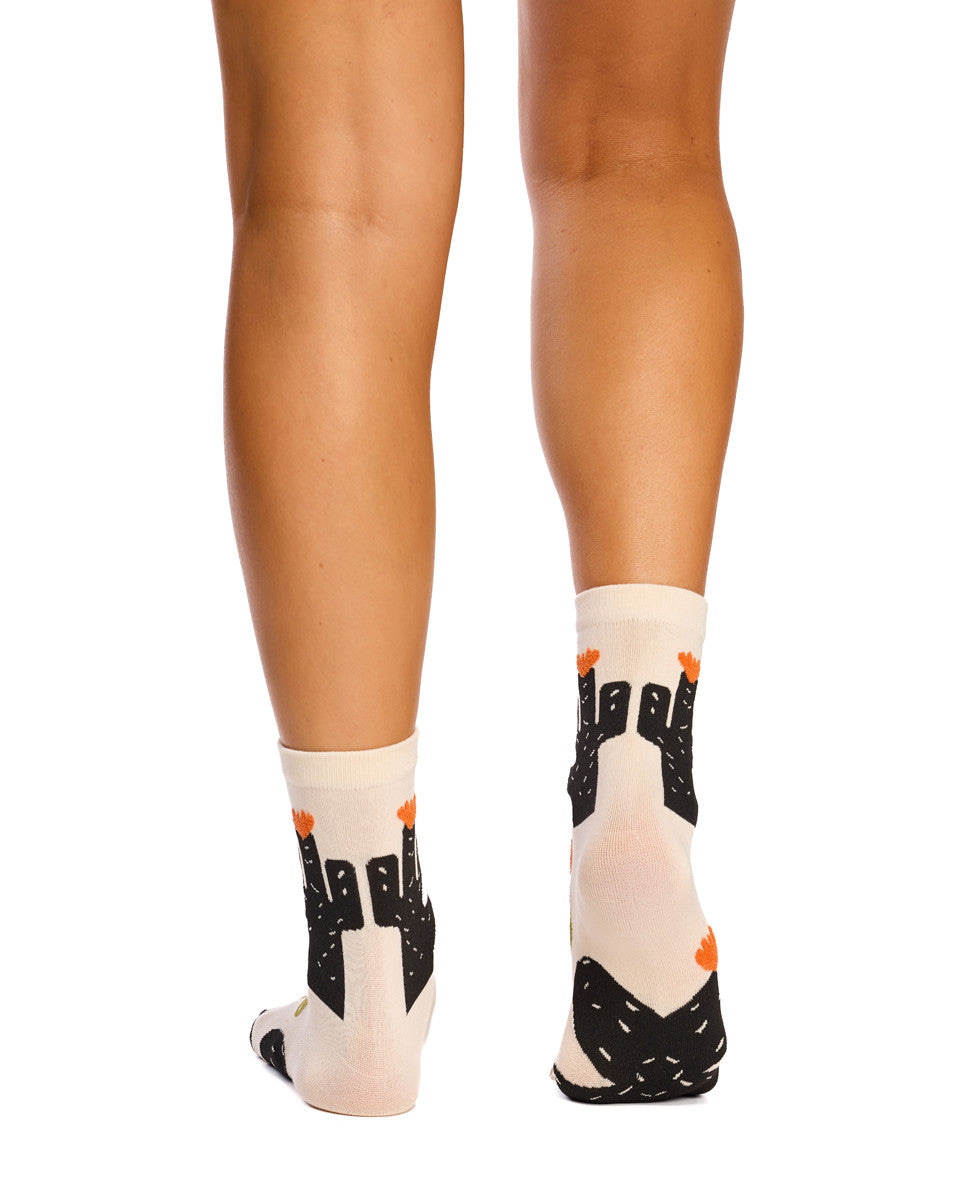 With Love 3/4 Crew Socks - Cactus