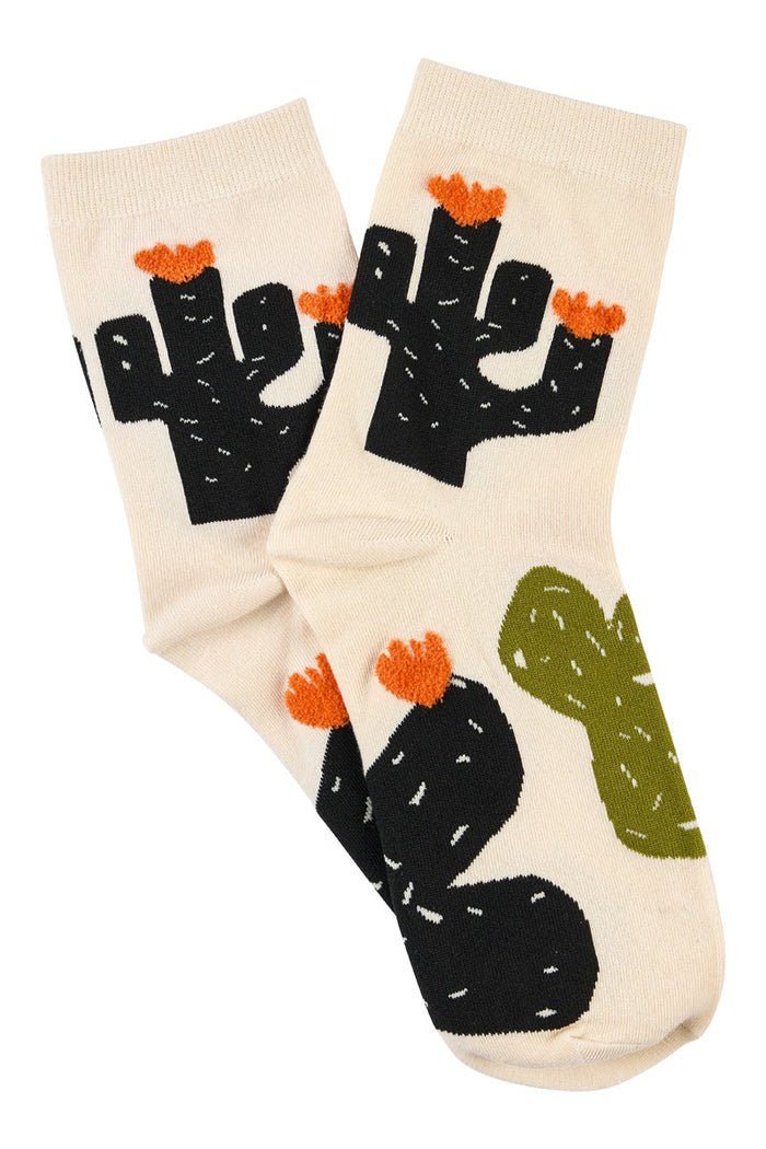 With Love 3/4 Crew Socks - Cactus