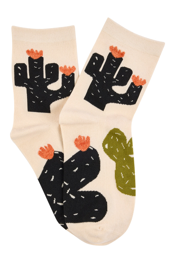 With Love 3/4 Crew Socks - Cactus