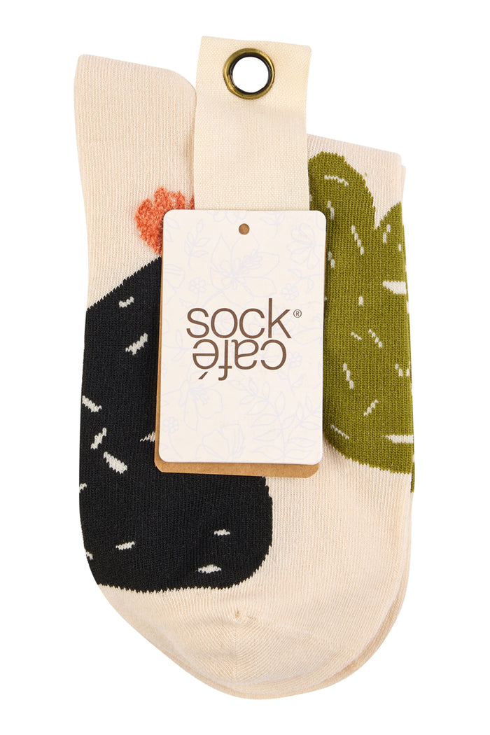 With Love 3/4 Crew Socks - Cactus