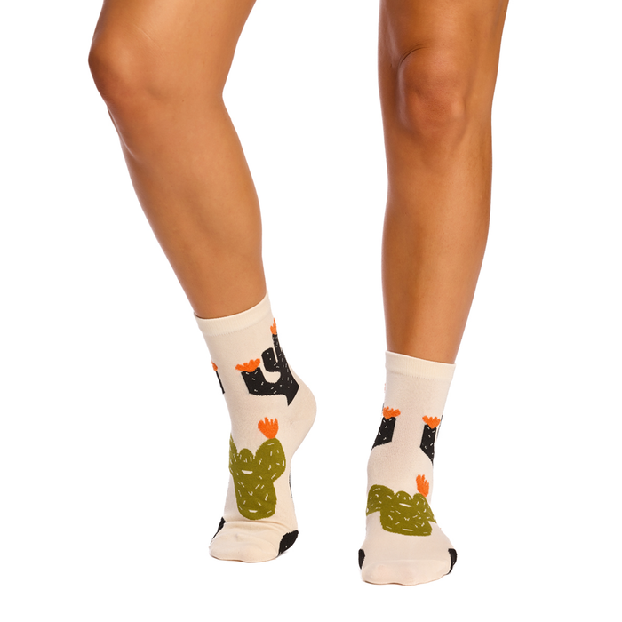 With Love 3/4 Crew Socks - Cactus