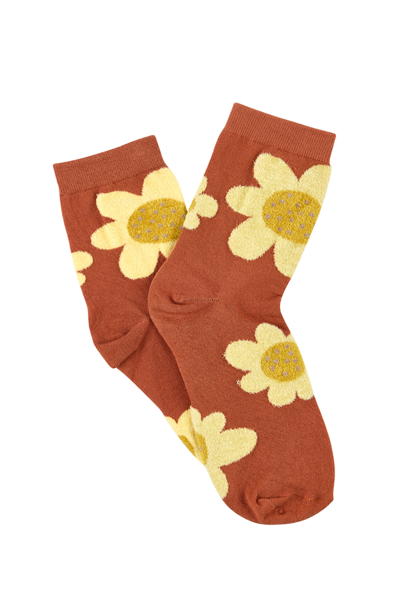 With Love 3/4 Crew Socks - Flower Power