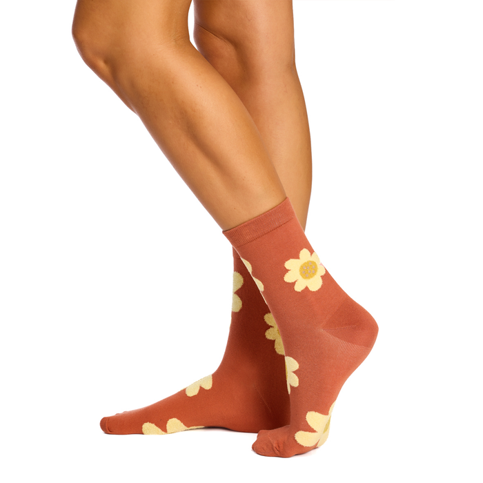 With Love 3/4 Crew Socks - Flower Power