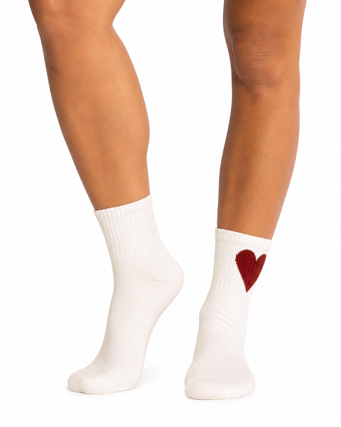 Quarter Socks- Pack 3- Ruby Heart